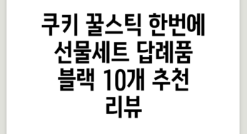 쿠키 꿀스틱 한번에 선물세트 답례품, 블랙, 10개 추천 리뷰