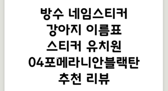 방수 네임스티커 강아지 이름표 스티커 유치원, 04포메라니안(블랙탄) 추천 리뷰