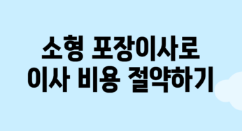 소형 포장이사로 이사 비용 절약하기