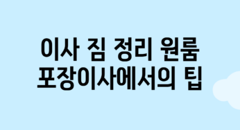 이사 짐 정리: 원룸 포장이사에서의 팁