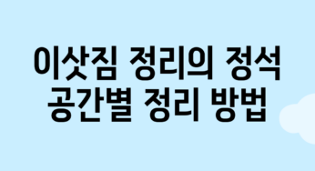 이삿짐 정리의 정석: 공간별 정리 방법