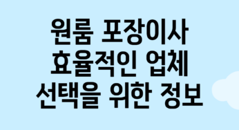 원룸 포장이사: 효율적인 업체 선택을 위한 정보